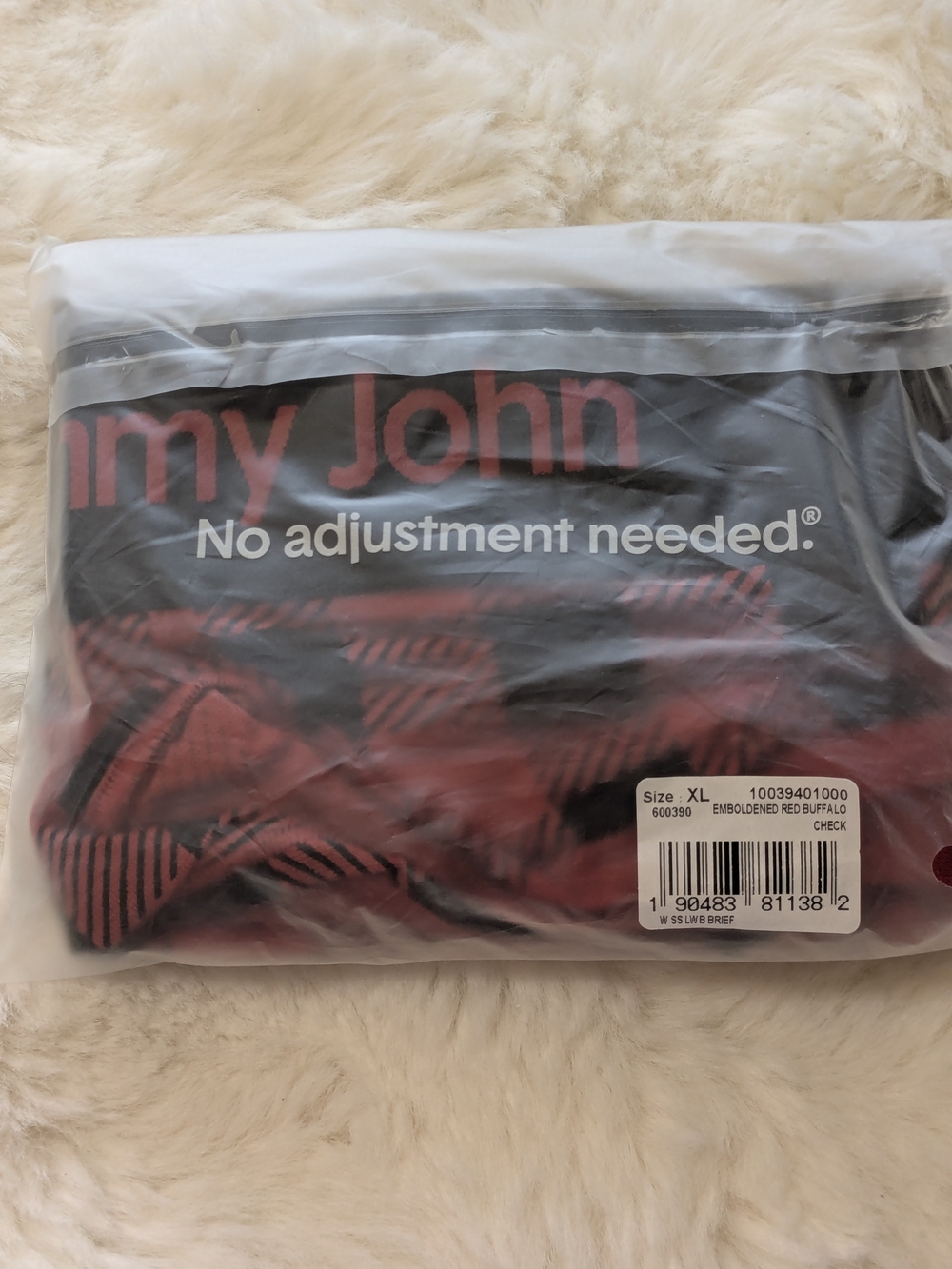 Tommy John Emboldened Red Buffalo Check Second Skin Low Rise Brief XL NIP